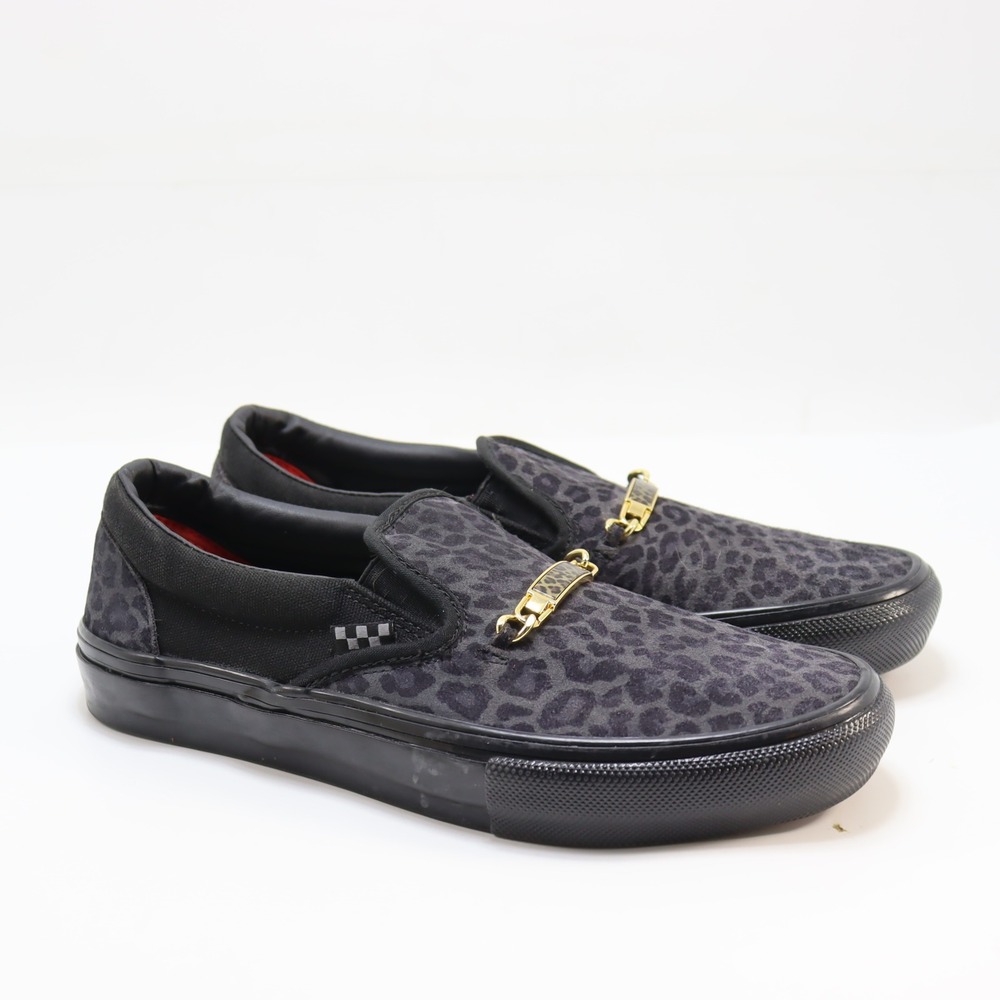 Vans Skate Slip-On CHER STRAUBERRY 8.0 Black Leopard Mens Skatecore Sneakers